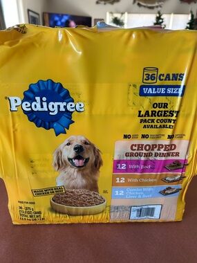 Pedigree 34 Cans of Chopped Ground Dog Food In Cans